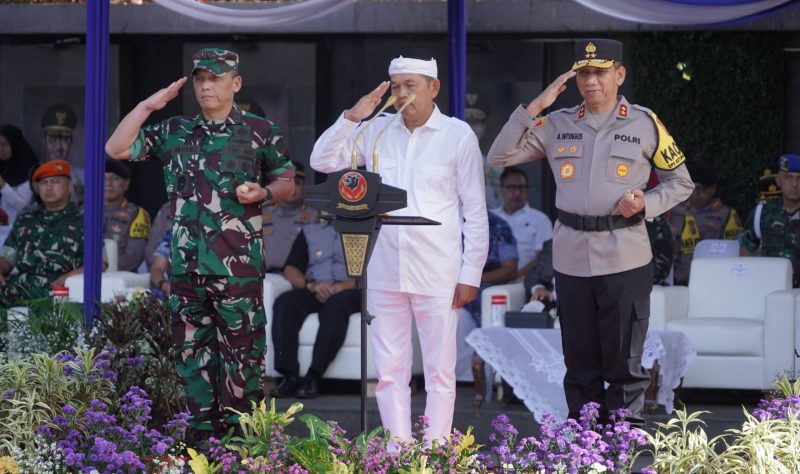 KDM Gubernur Jabar, Kapolda dan Pangdam, Gelar Apel Pasukan Pengamanan Mudik Lebaran Idul Fitri 1446 H