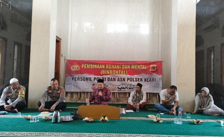 Polsek Klari Polres Karawang Gelar Binrohtal Dihadiri Personil ‎