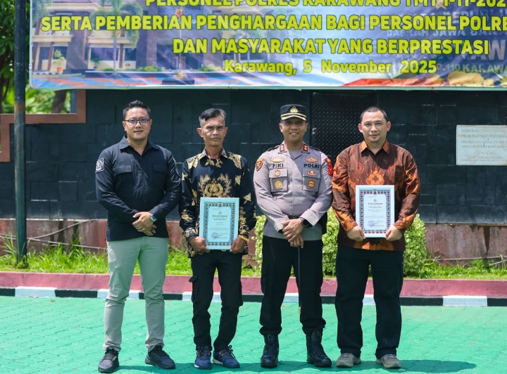 Kapolres Karawang Beri Penghargaan: Suhanta, (Alex Marquez) ‘Mata dan Telinga’ Polri, serta Husna Mubarok Admin Karawang Info Dianugerahi Apresiasi Khusus