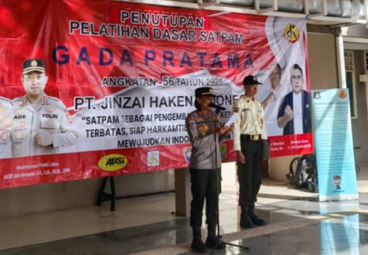 Polres Karawang Hadiri Penutupan Diklat Satpam Gada Pratama Angkatan ke-56 di PT Jinzai Haken Indonesia