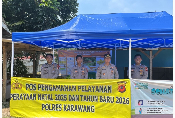 Kapolsek Pangkalan Pimpin Personel Laksanakan Pam Nataru di Objek Wisata Green Canyon