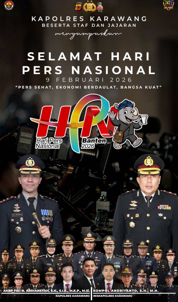 Ucapan Kapolres Karawang Dalam Peringatan HPN 2026, ” Pers Sehat, Ekonomi Berdaulat, Bangsa Kuat”
