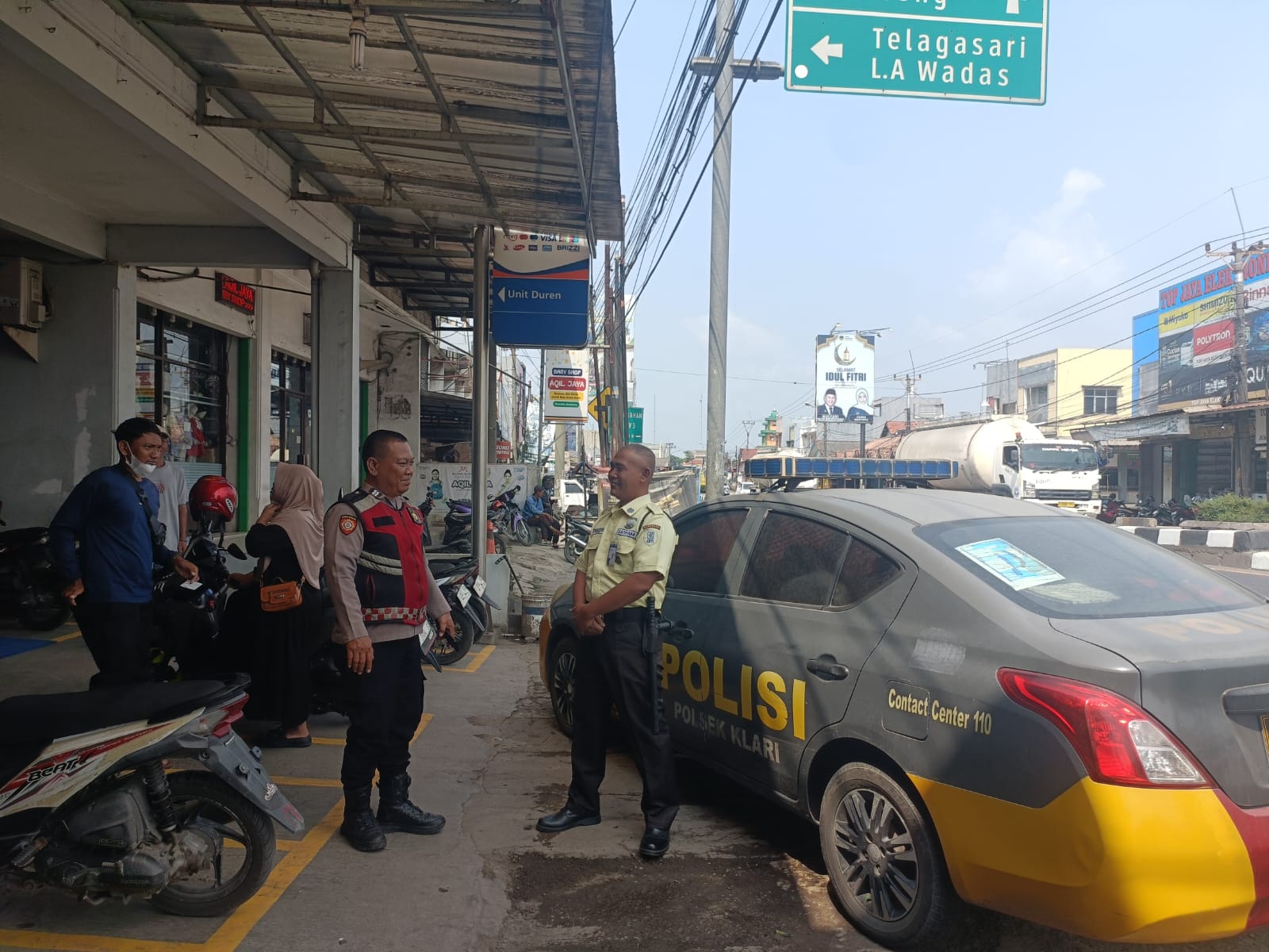 Personil Samapta Polsek Klari Patroli Siang Sasaran Objek Vital Perbankan