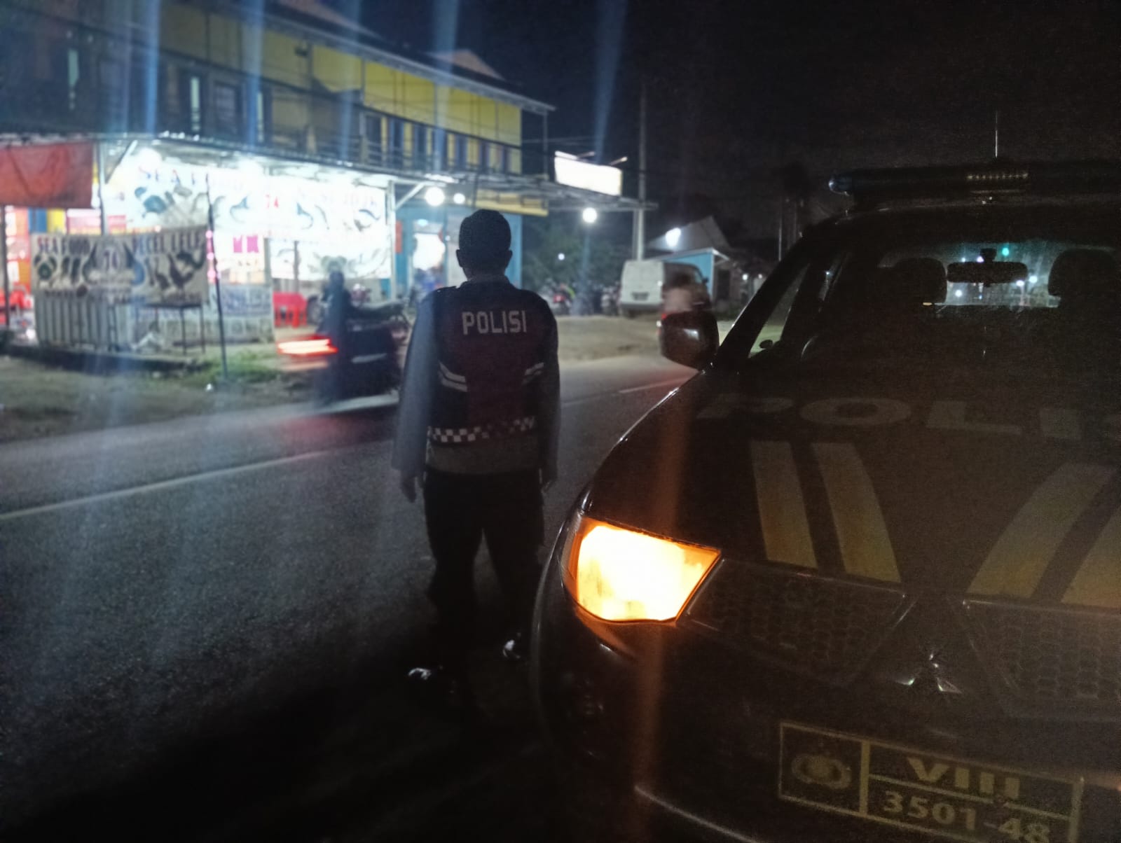 Patroli Polsek Telagasari Siaga Gukamtibmas Malam di Wilayah Perbatasan
