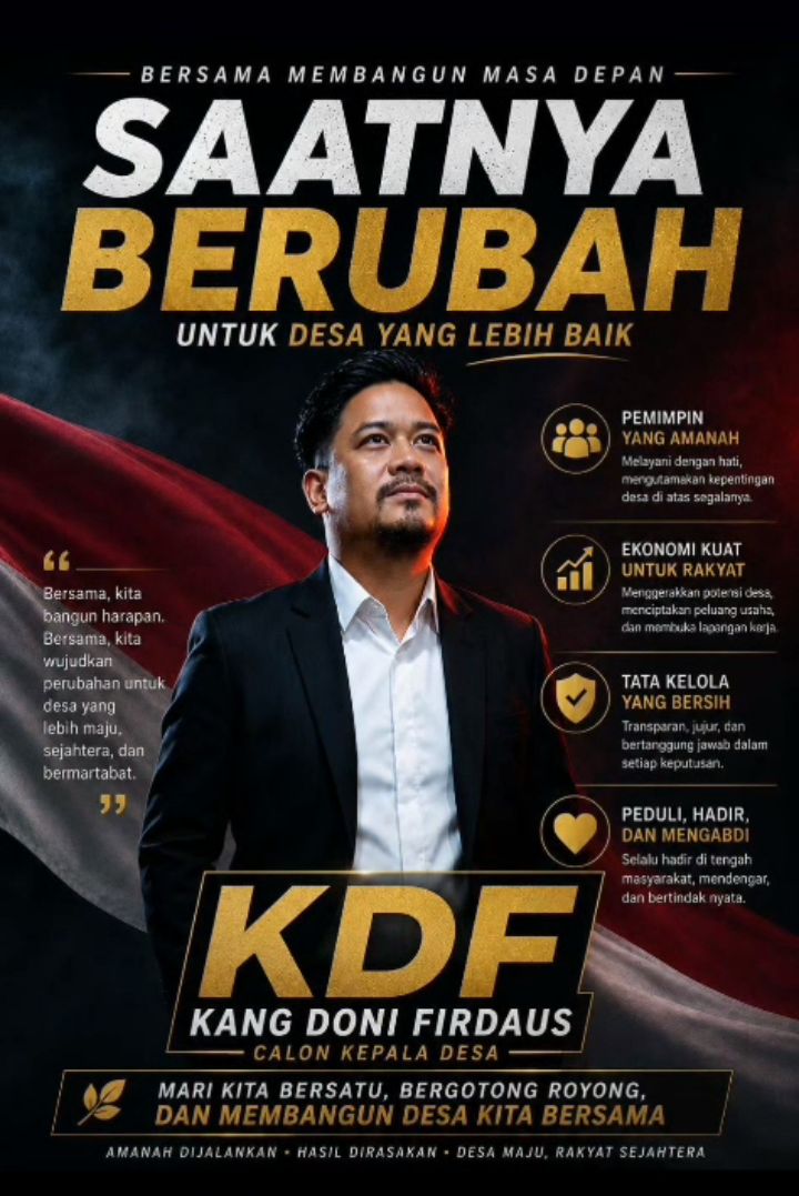 Kang Doni Firdaus (KDF) Calon Kades Muda, Harapan Masyarakat Desa Gintungkerta