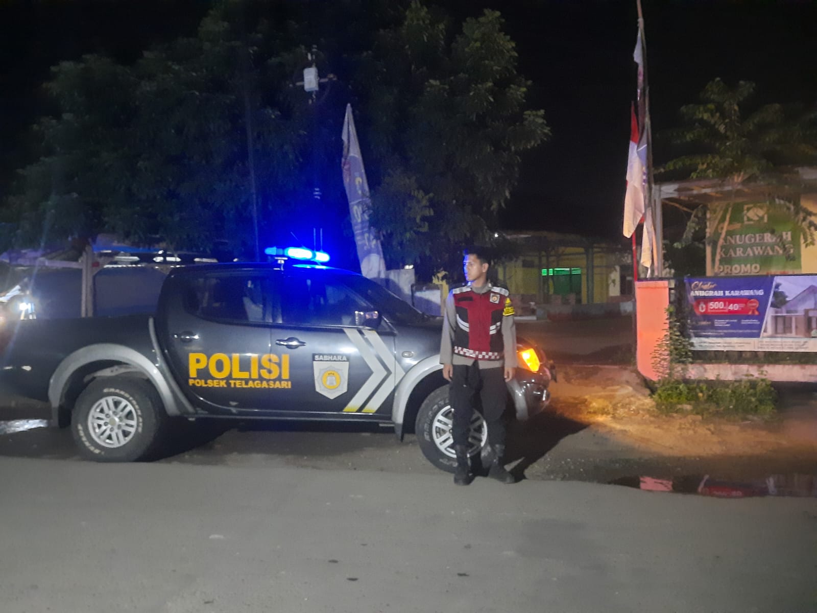 Antisipasi Gukamtibmas di Malam Hari, Polsek Telagasari Gelar Patroli