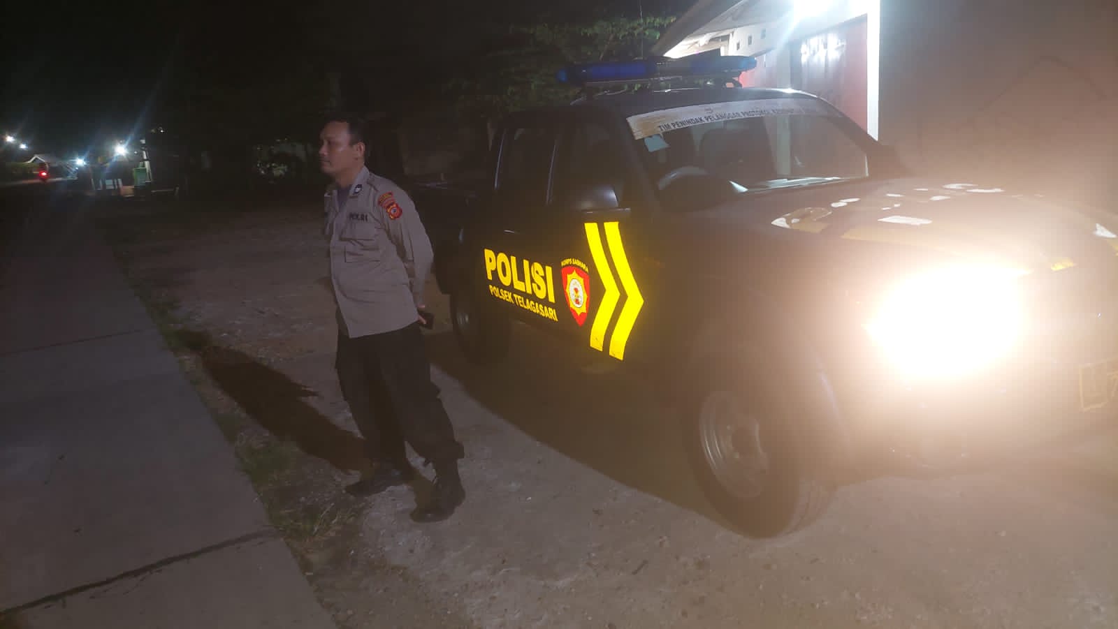 Polsek Telagasari Laksanakan Patroli Malam di Wilayah Perbatasan