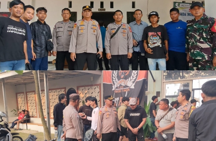 Kapolsek Klari Pimpin Pengamanan Big Match Persija Vs Persib di Empat Lokasi Nobar di Wilayah Klari