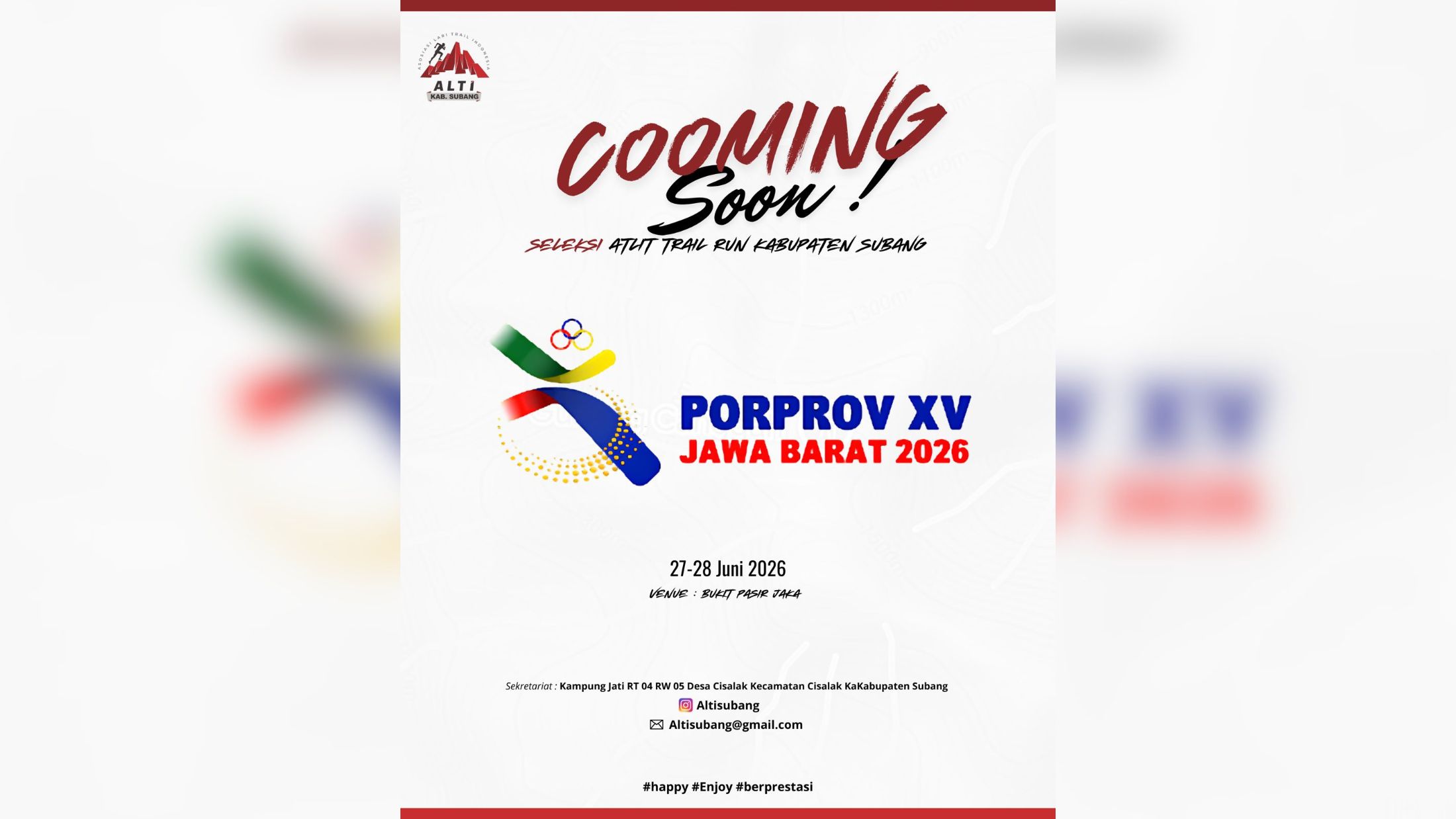 ALTI Subang Siapkan Seleksi Atlet Trail Run Menuju Porprov XV Jawa Barat 2026