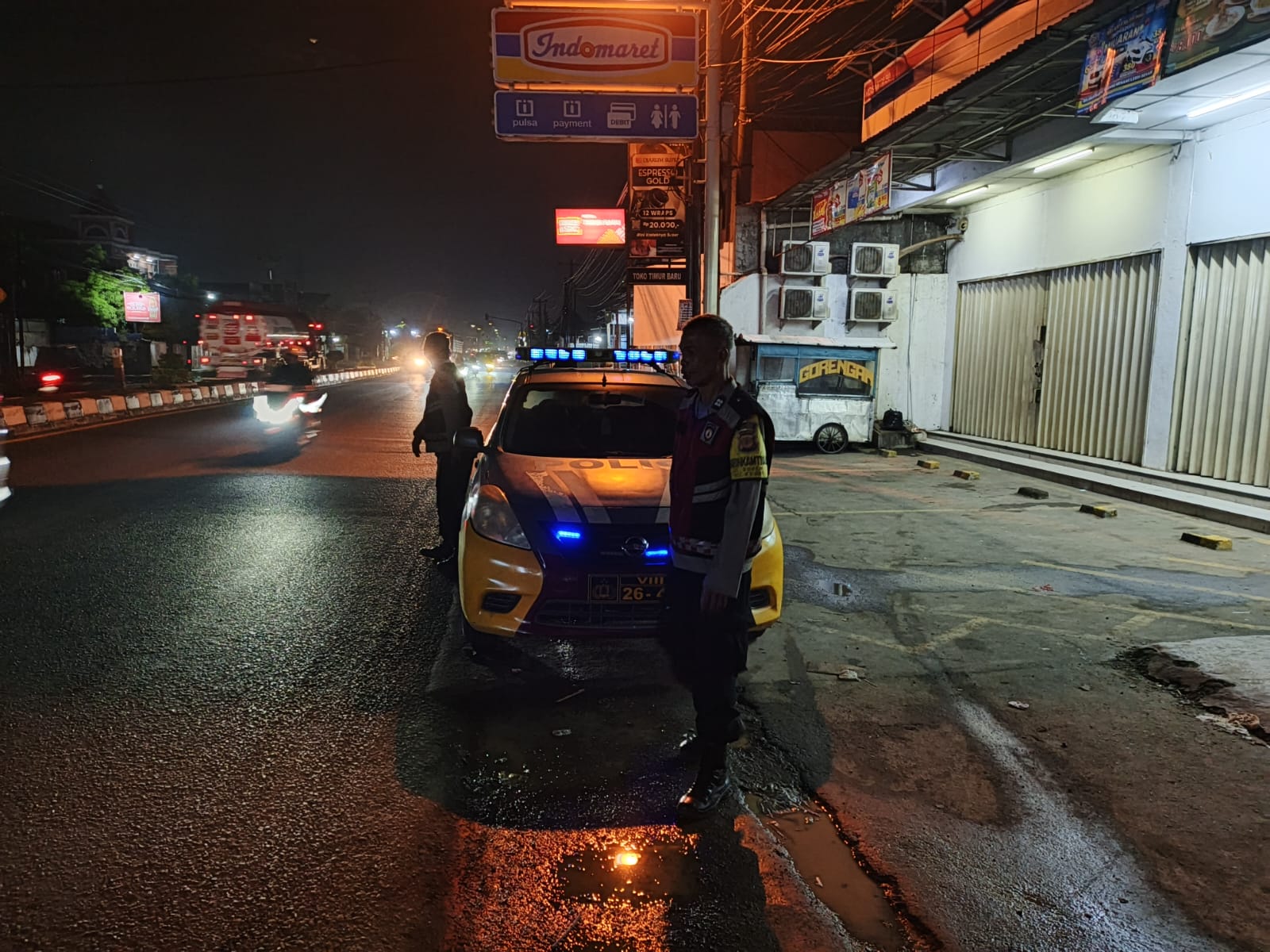 Antisipasi Gukamtibmas, Samapta Polsek Klari Patroli malam sasaran Jalan Raya Klari