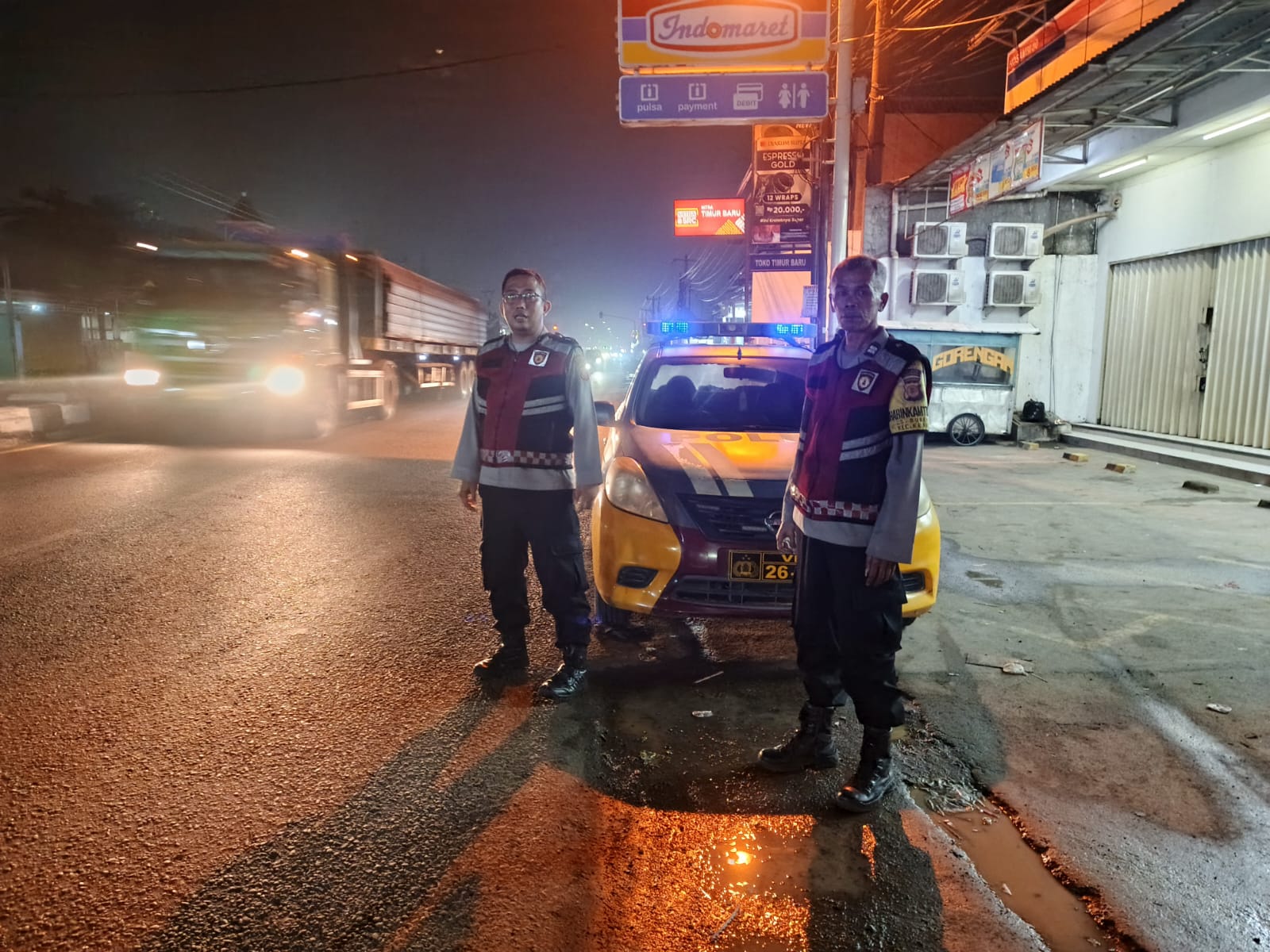 Antisipasi Gukamtibmas, Samapta Polsek Klari Patroli malam sasaran Jalan Raya Klari