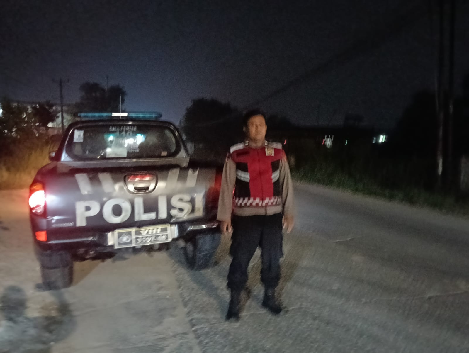 Patroli Polsek Telagasari Susuri Wilayah Perbatasan Antisipasi Kejahatan Malam