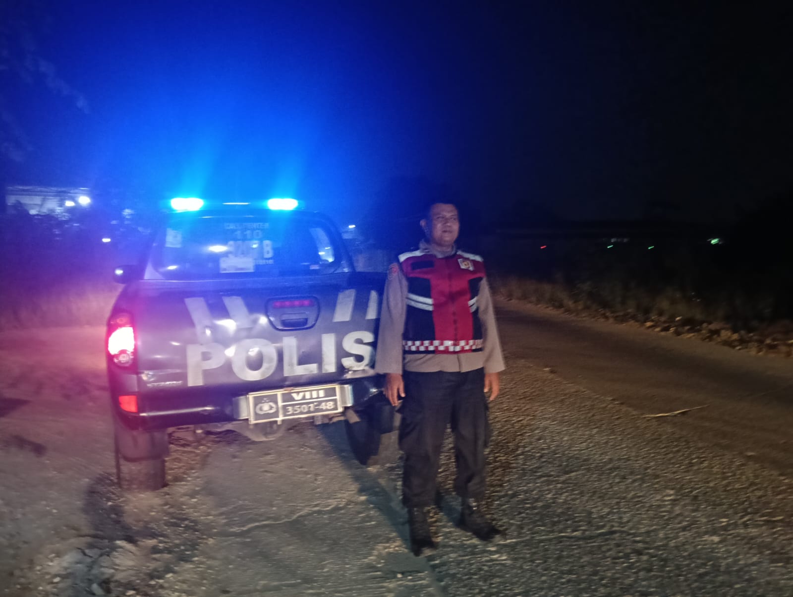 Patroli Polsek Telagasari Susuri Wilayah Perbatasan Cegah Terjadinya Kejahatan Malam
