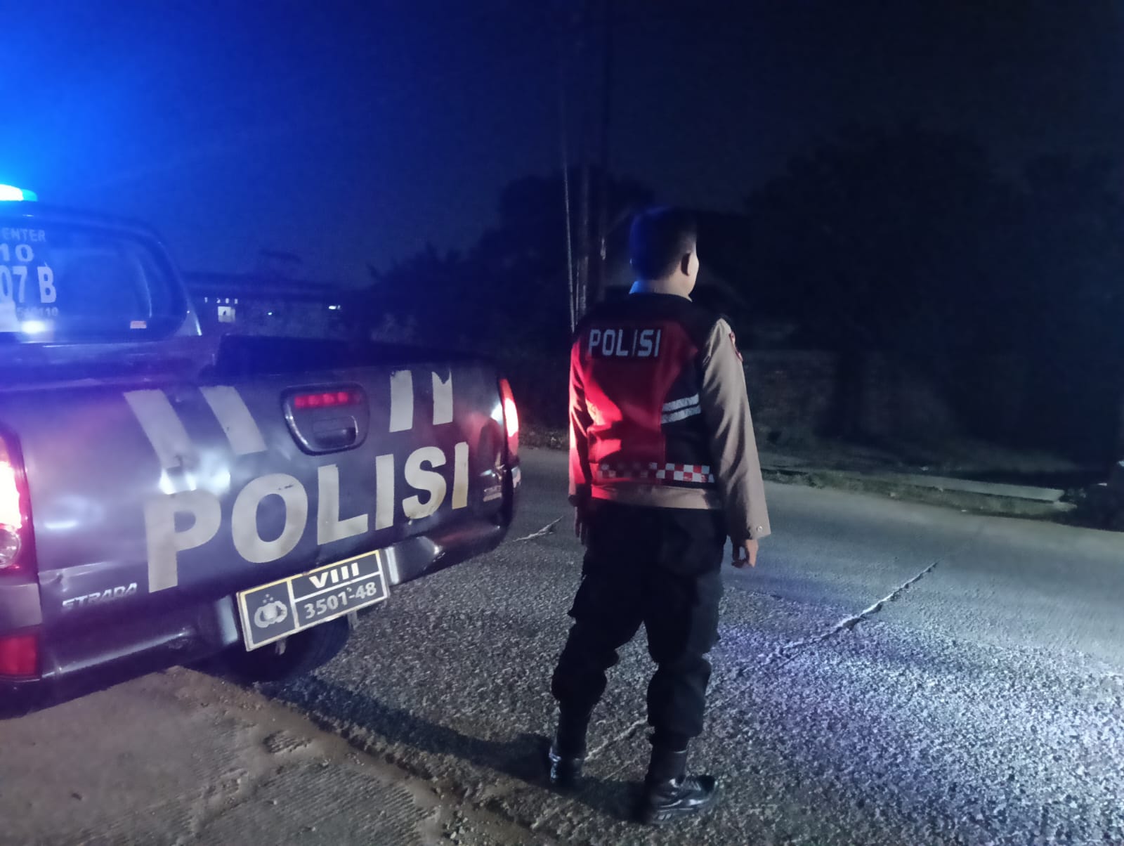 Jaga Kamtibmas Malam, Patroli Polsek Telagasari Jaga Wilayah Perbatasan