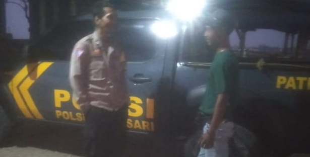 Polsek Jatisari Patroli KRYD Dinihari Ingatkan Warga Jaga Kondusifitas Wilayah