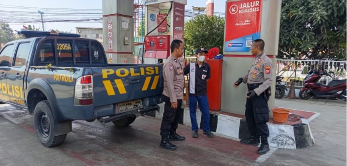 Polsek Jatisari Lakukan Patroli Sasaran Objek Vital SPBU Kertamulta Balonggandu