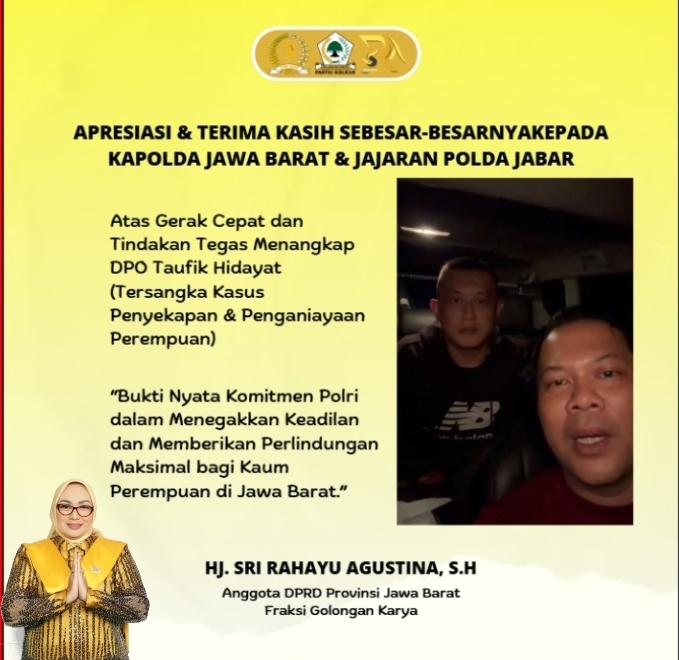 Sri Rahayu: Berikan Apresiasi Untuk Polda Jabar