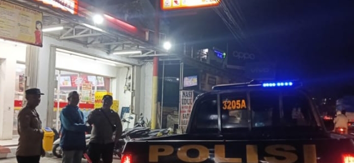 Antisipasi Kejahatan Malam, Polsek Jatisari Patrol Alfamart 24 Jam Himbau Juru Parkir