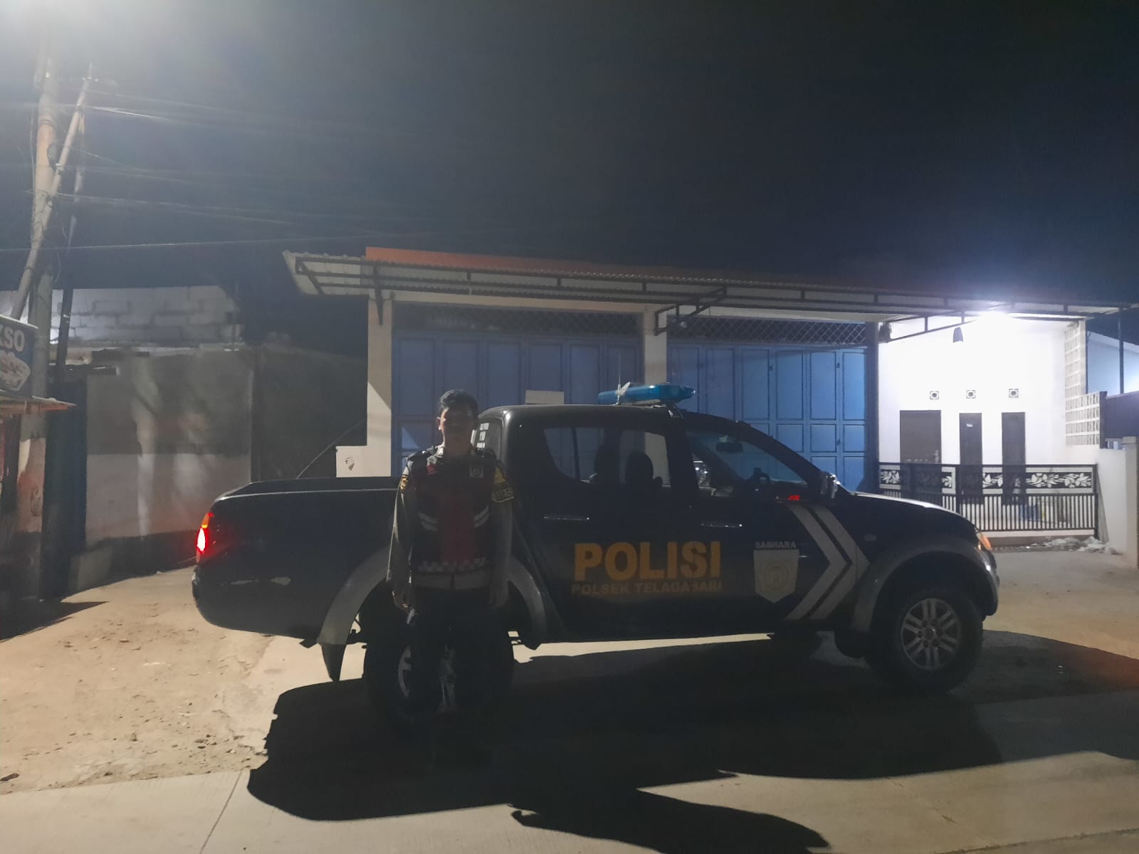 Jaga Kondusifitas Malam, Polsek Telagasari Laksanakan Patroli