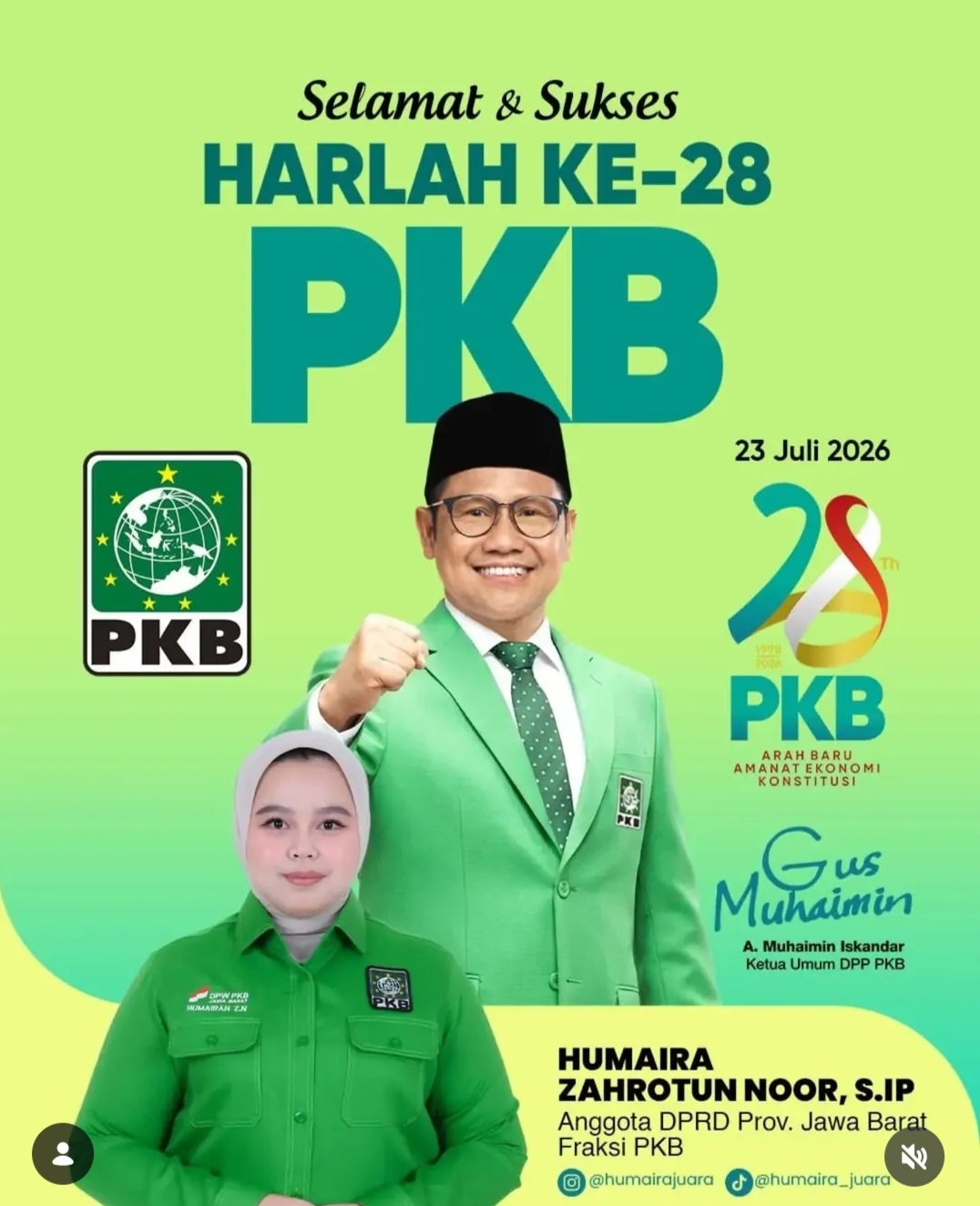 Harlah ke-28 PKB, Humaira Zahrotun Noor: Teguhkan Komitmen Perjuangkan Ekonomi Berkeadilan