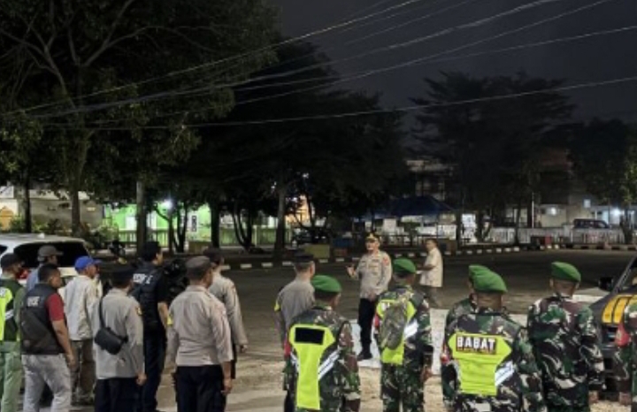 Apel Kesiapan Pasukan Patroli Gabungan Skala Besar Dipimpin Kapolsek Klari