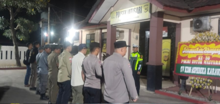 Polsek Jatisari Gelar Apel Pasukan Kesiapan Patroli Gabungan