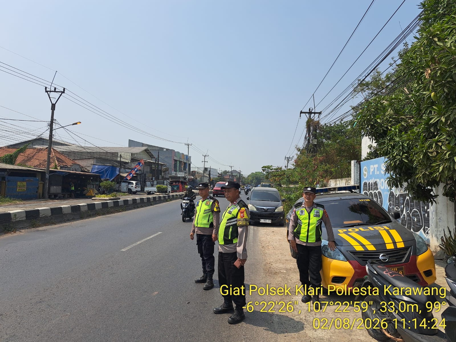 Jalan Raya Klari–Kosambi Jadi Sasaran Patroli Siang Polsek Klari Polres Karawang
