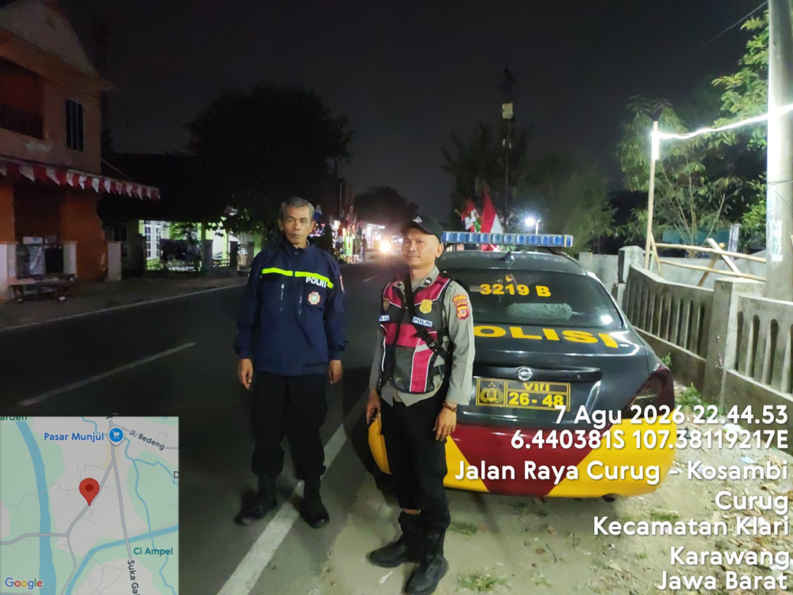 Polsek Klari Polresta Karawang Lakukan Patroli Menyasar Jalan Raya Kosambi Curug