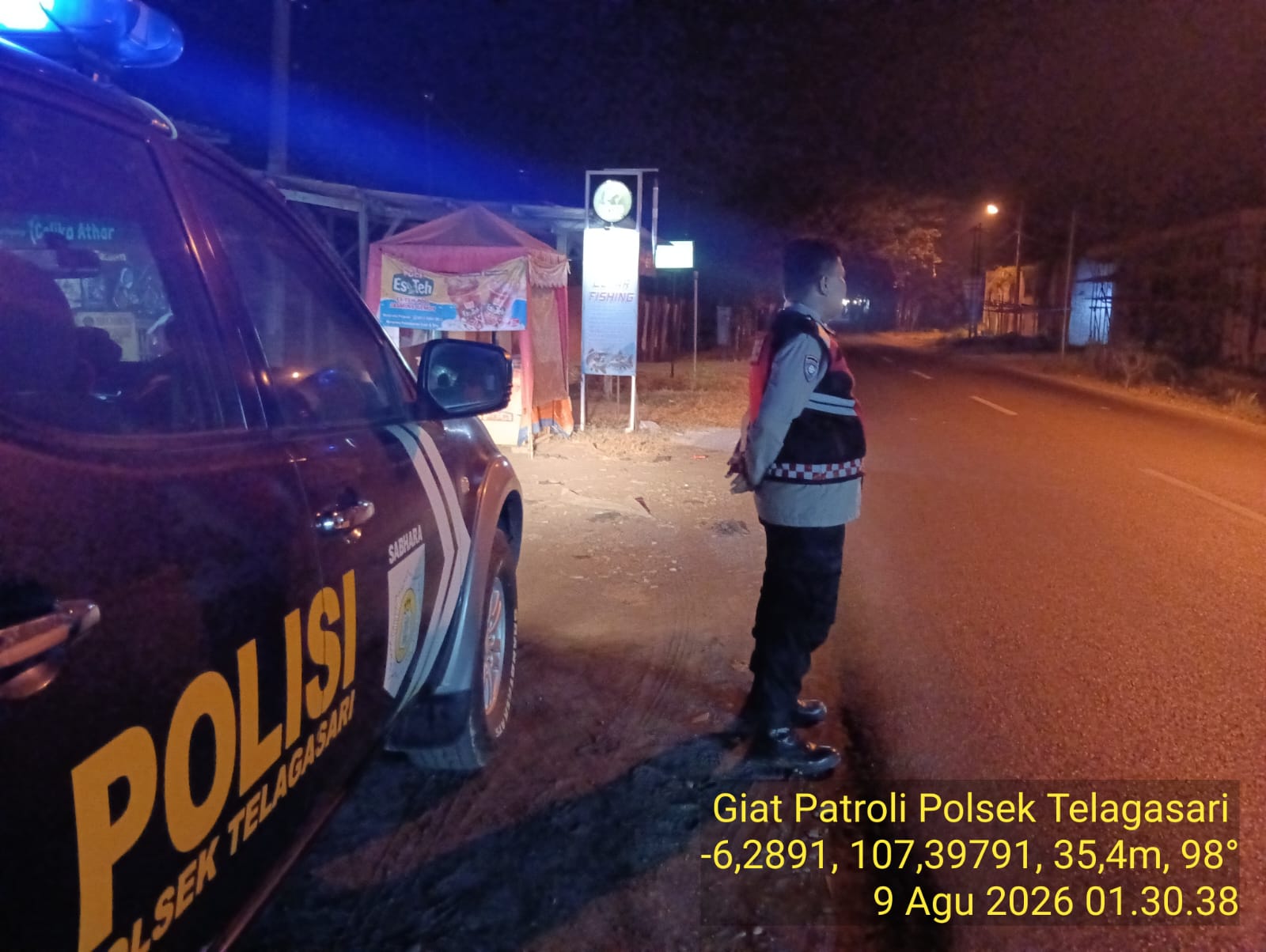 Polsek Telagasari Susuri Wilayah Rawan, Cegah Kejahatan Malam