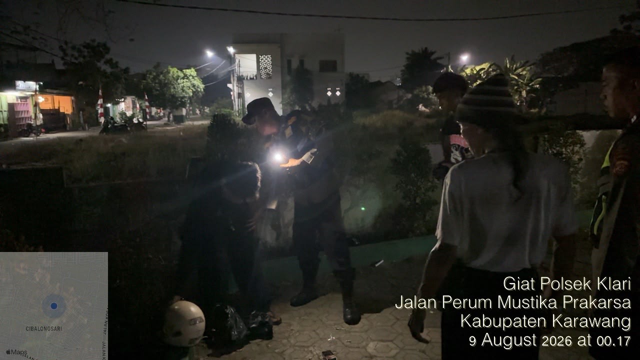 Polsek Klari Gelar Ops KRYD Patroli Gabungan Bersama Muspika dan TNI, Antisipasi Tawuran dan Kejahatan Lainnya