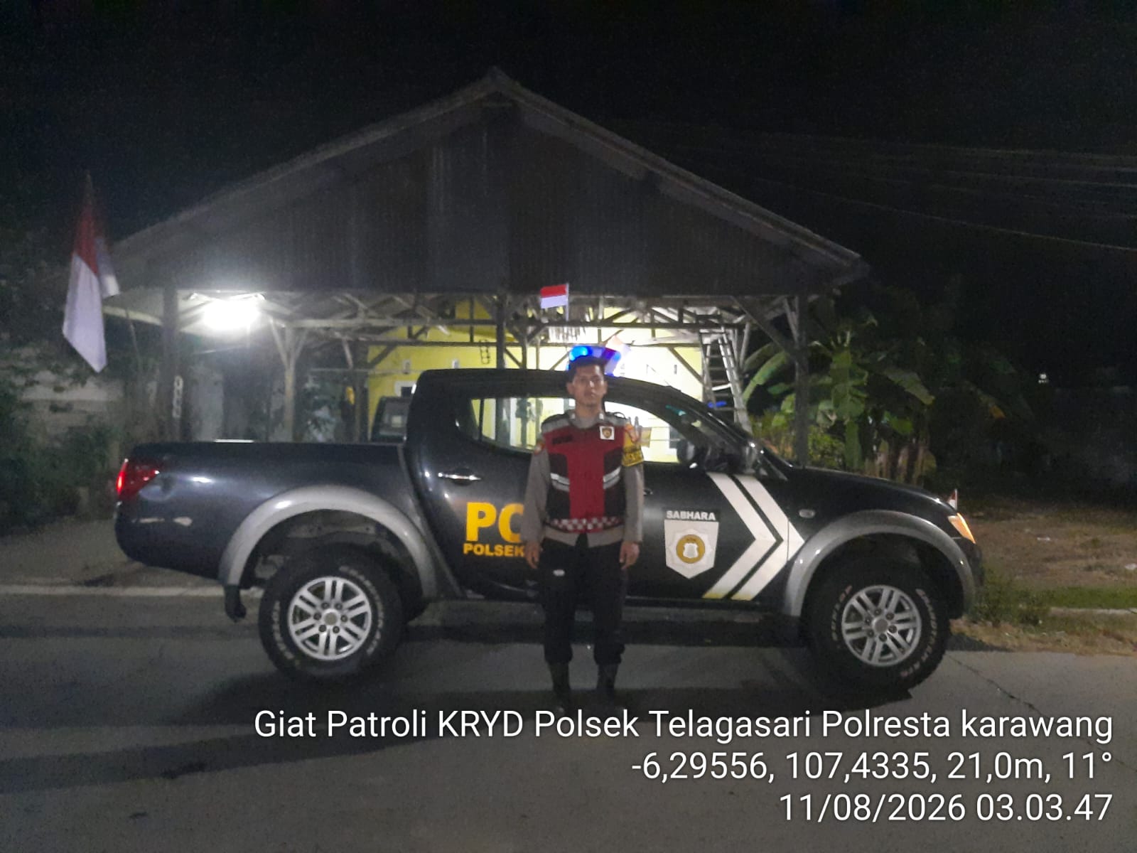 Polsek Telagasari Laksanakan Patroli KRYD di Sekitar Wilayah Rawan Gukamtibmas Malam