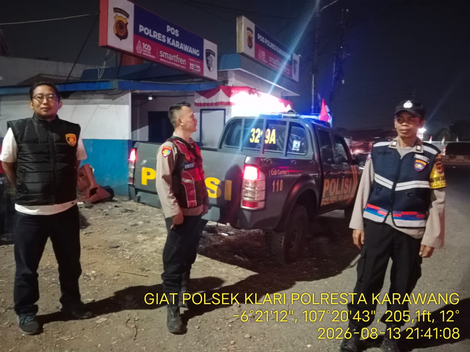 Patroli Gabungan Piket Fungsi Polsek Klari, Antisipasi Tawuran dan Kejahatan Lainnya di Interchang Karawang Timur