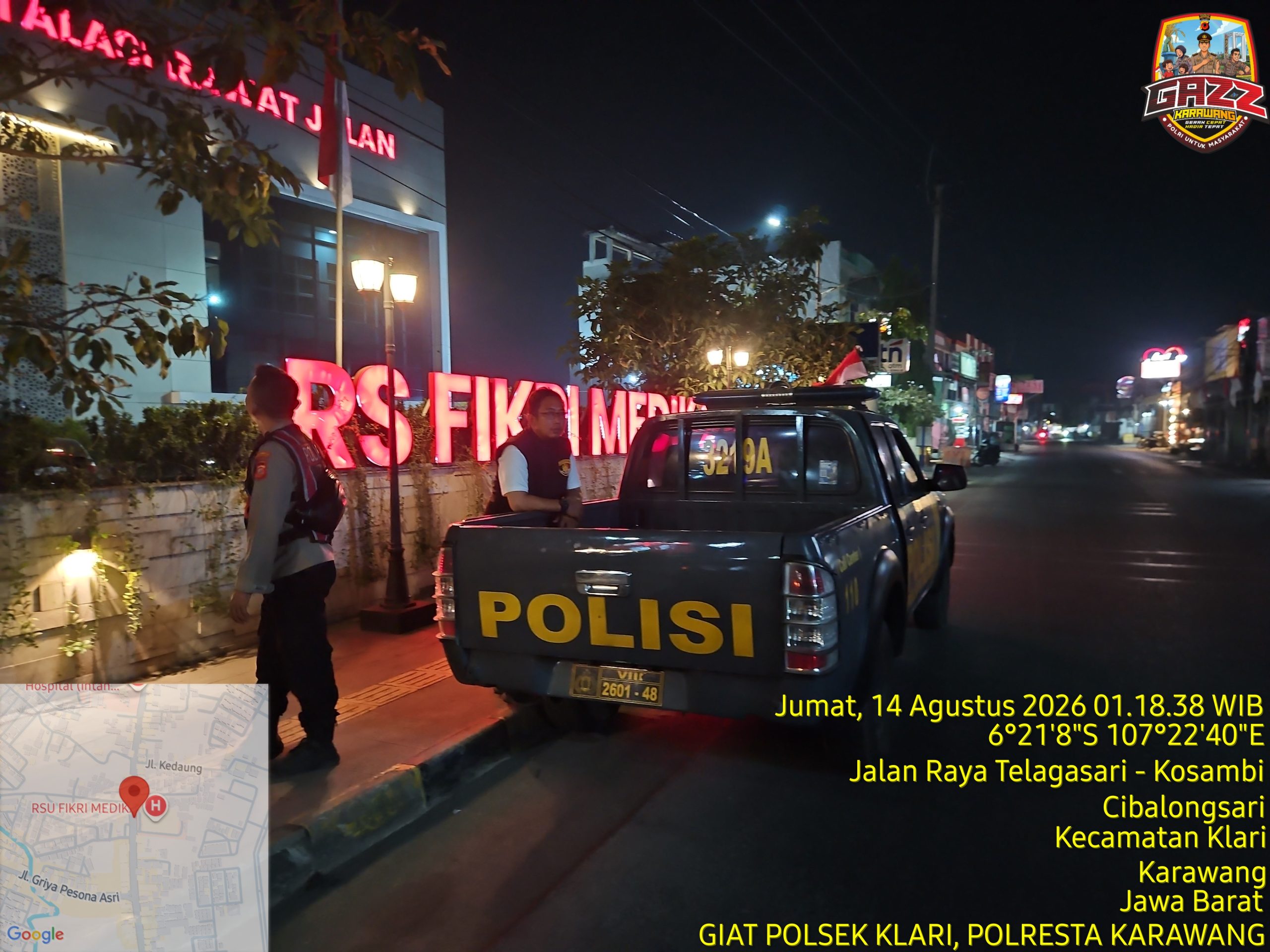 Patroli Gabungan Piket Fungsi Polsek Klari, Antisipasi Tawuran di Jalan Raya Kosambi-Telagasari