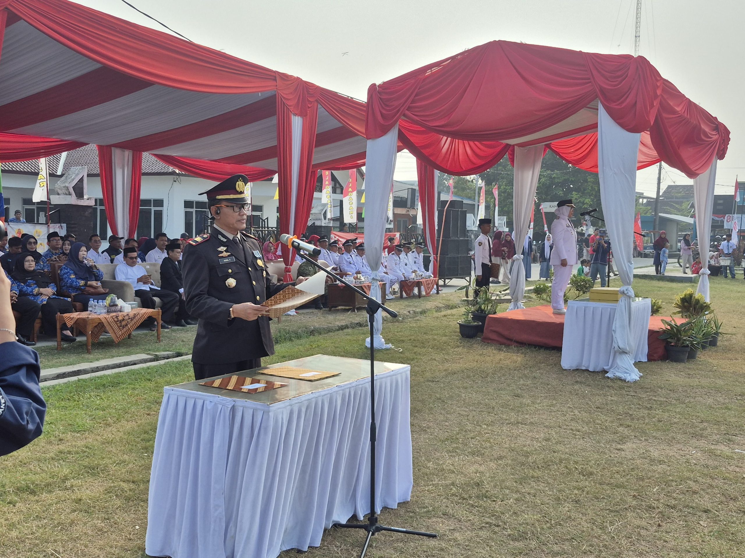 Polsek Telagasari Hadiri dan Amankan Upacara Peringatan HUT Kemerdekaan RI