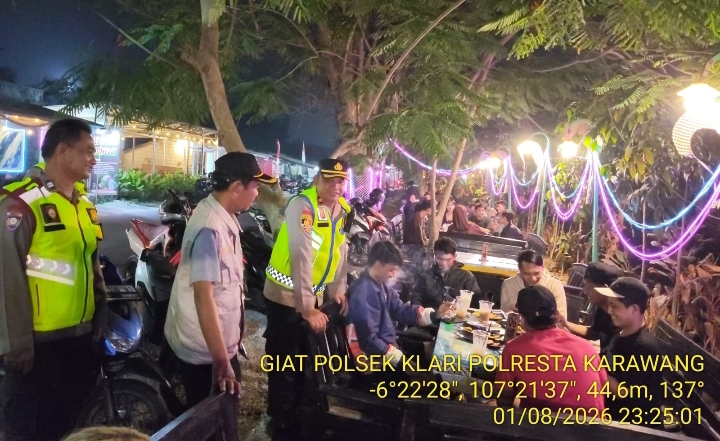 Pastikan Wilayah Hukum Klari Aman Kondusif, Kapolsek Klari Pimpin Patroli Gabungan 3 Pilar Patroli KRYD Gabungan 3 Pilar