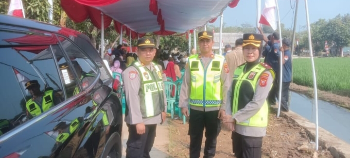 Kapolsek Jatisari Pimpin Langsung Pengamanan Peresmian Jembatan Perintis Garuda Tahap III dan IV di Kec Jatisari