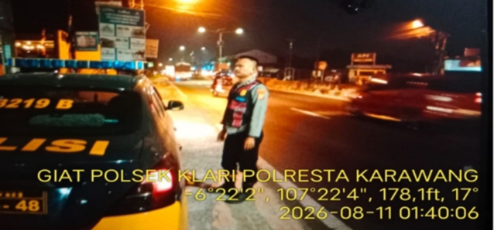 Polsek Klari Gelar Patroli Gabungan Bersama Piket Fungsi,Antisipasi Tawuran dan Kejahatan Lainnya