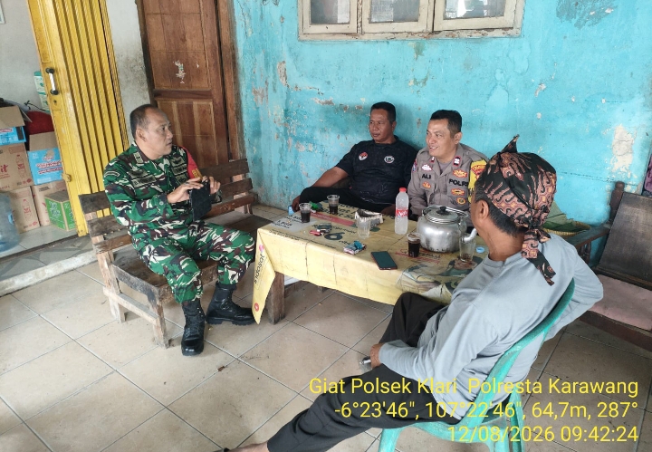 Sinergitas TNI-Polri, Bhabinkamtibmas Polsek Klari, Babinsa Koramil Klari dan Warga Desa Sumurkondang