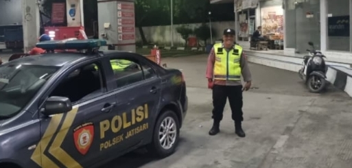 Polsek Jatisari Melaksanakan Patroli KRYD dinihari,, Sasaran SPBU Balonggandu
