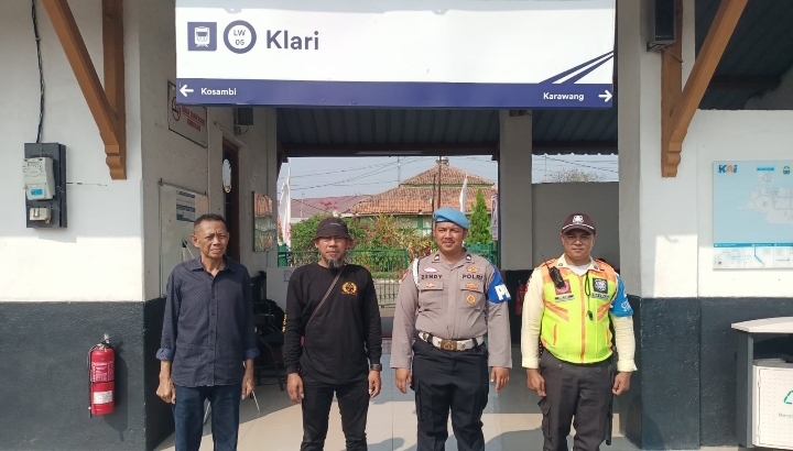 Antisipasi Unras Nasional, Polsek Klari Siaga 1 di Stasiun KA
