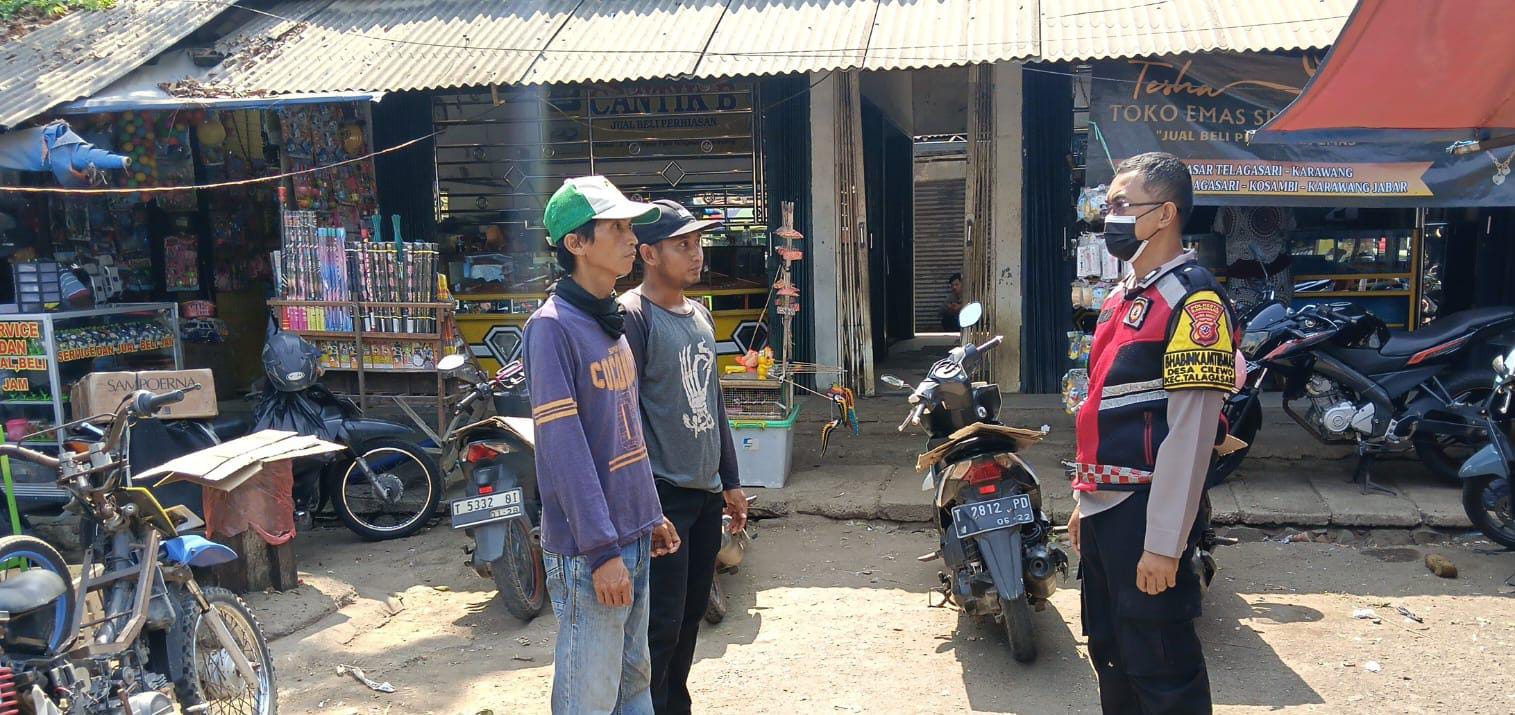 Sebar Himbauan TPPO, Bhabinkamtibmas Polsek Telagasari Ingatkan Warga Tidak Tergiur Rayuan Sponsor Nakal