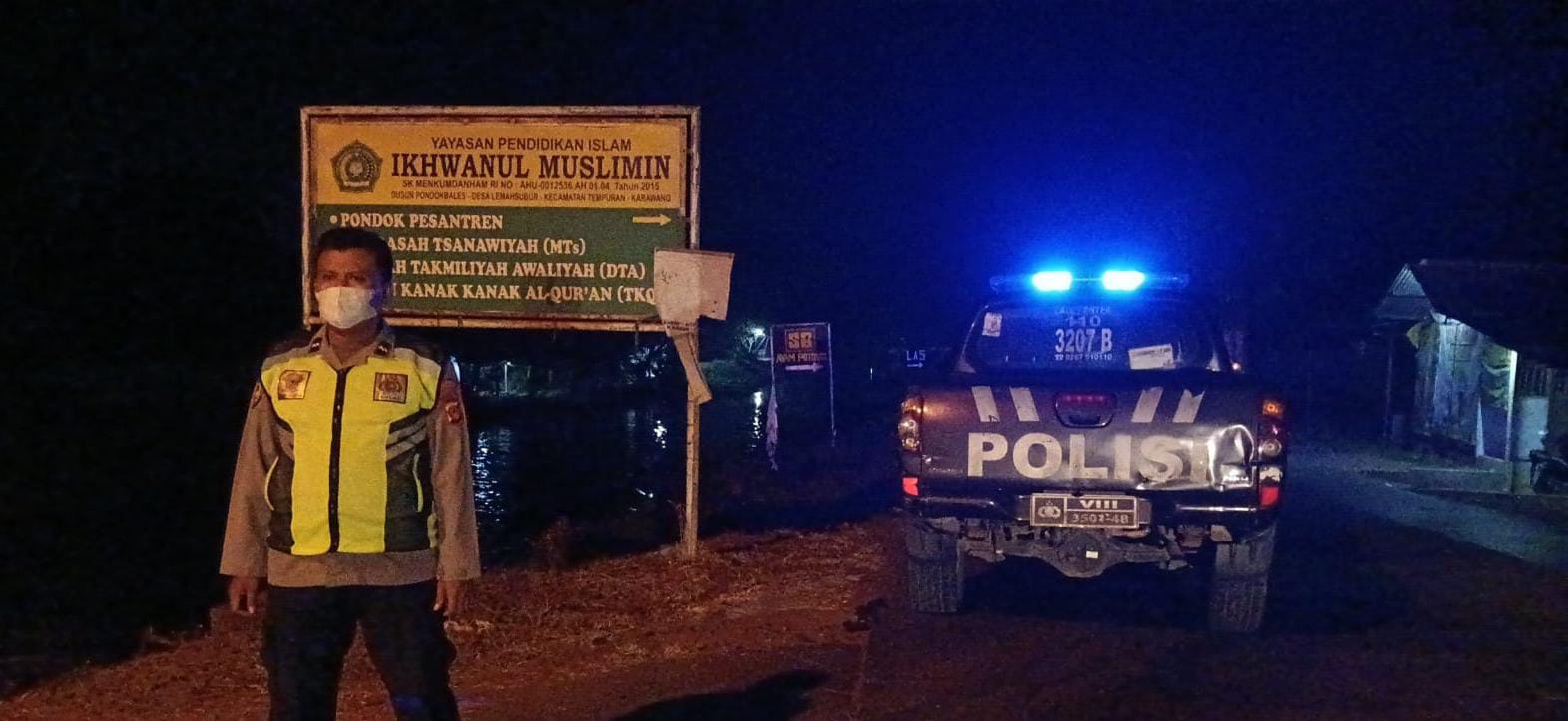 Patroli Polsek Telagasari Susuri Wilayah Perbatasan Antisipasi C3 Malam