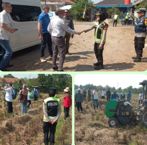 Kapolsek Jatisari Hadiri Uji Coba Mesin Penggulung Jerami Bersama Staf Kementerian dan UPTD Pertanian