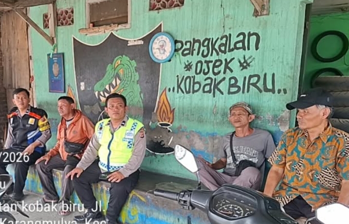 Patroli Dialogis Polsek Telukjambe Barat Sambangi Pangkalan Ojeg ‎
