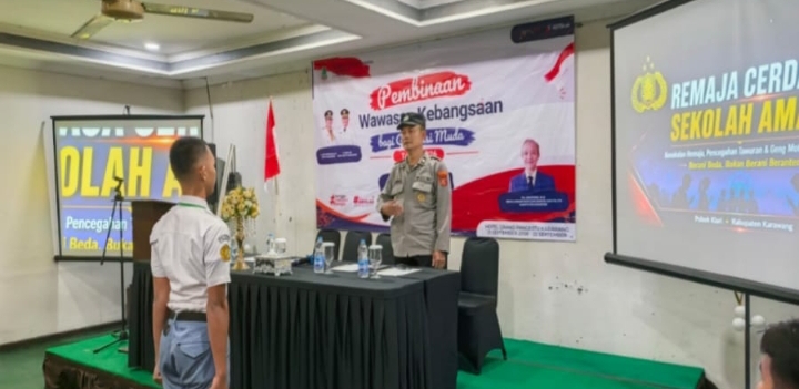 PS Panit Binmas Polsek Klari Jadi Pemateri Pembinaan Wawasan Kebangsaan bagi Generasi Muda Tahun 2026 