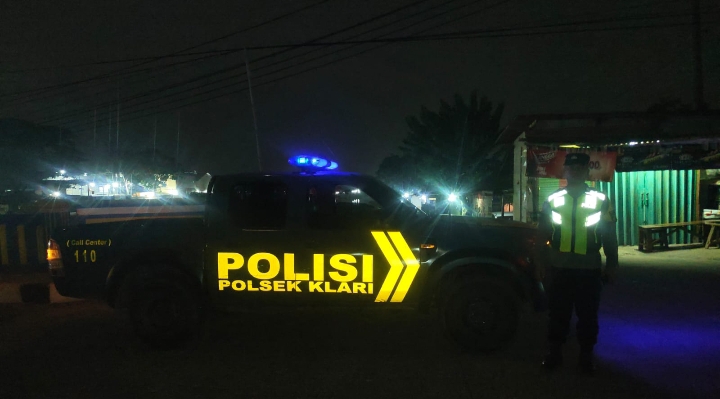 Polsek Klari Patroli Dinihari, Pastikan Situasi di Jembatan Belendung Aman Kondusif
