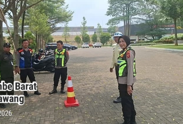 Kapolsek Telukjambe Barat Bersama Personel Berikan Penyuluhan Kamtibmas kepada Security KCIC