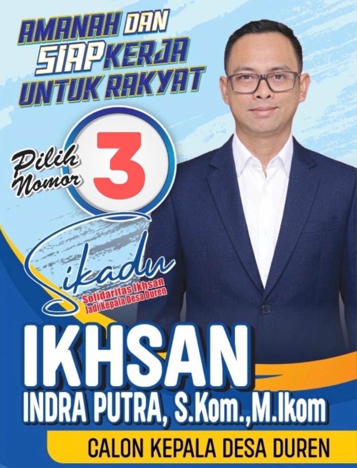 Ikhsan Resmi Nomor Urut 3, Nilai Tes Rangking 1 Di Desa Duren, Amanah, Siap Kerja Untuk Rakyat